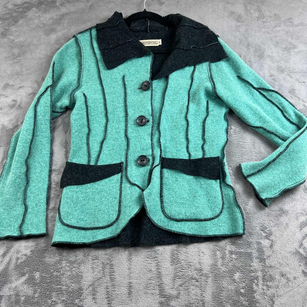 Vintage Canvasbacks Womens Jacket Size‎ XS Sweater Unique Lagenlook Artsy Wool